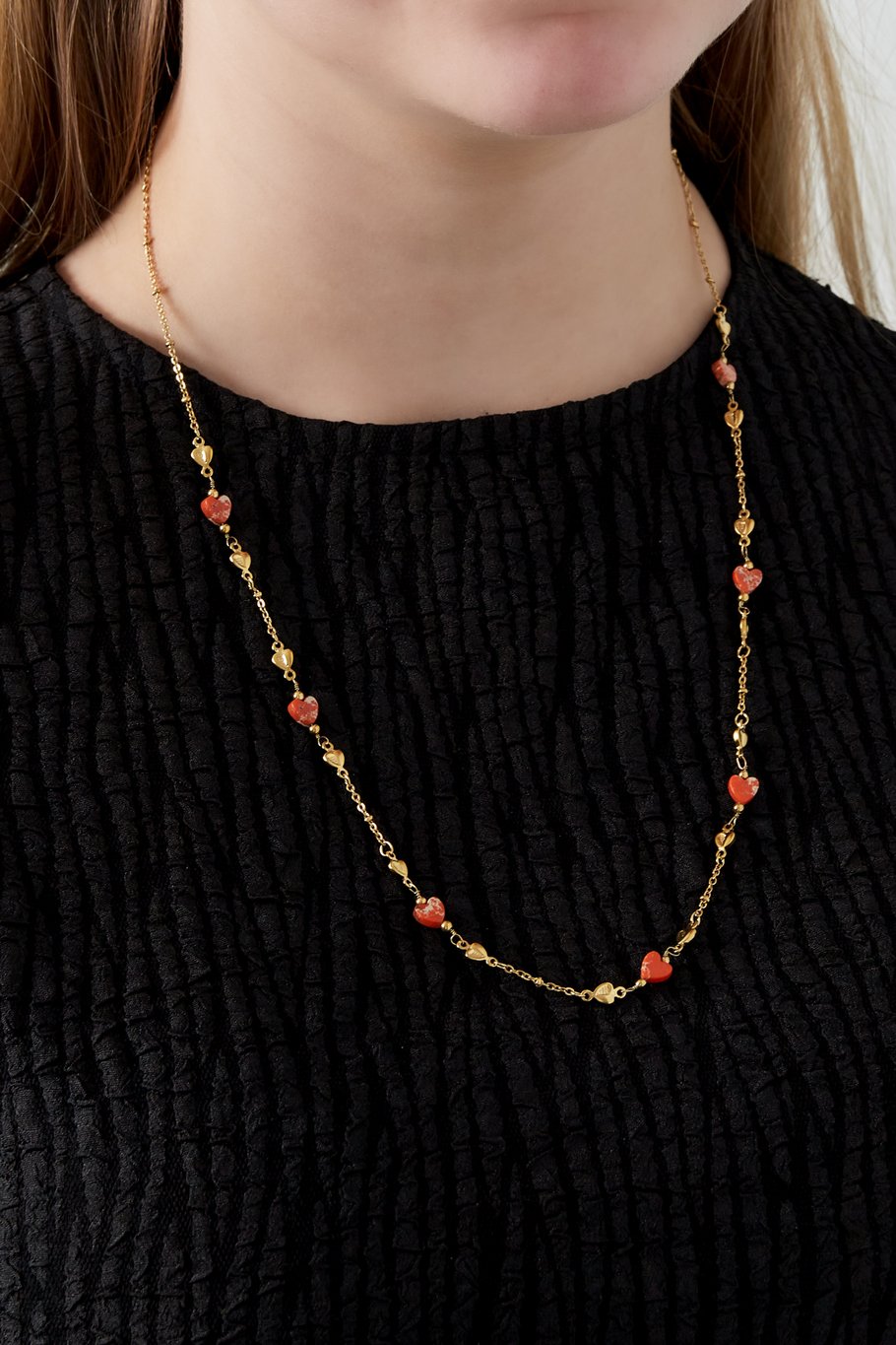 Halskette „Embrace the love“ – Farbe Grün und Gold Bild2